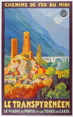 Transpyreneen original France Railway poster